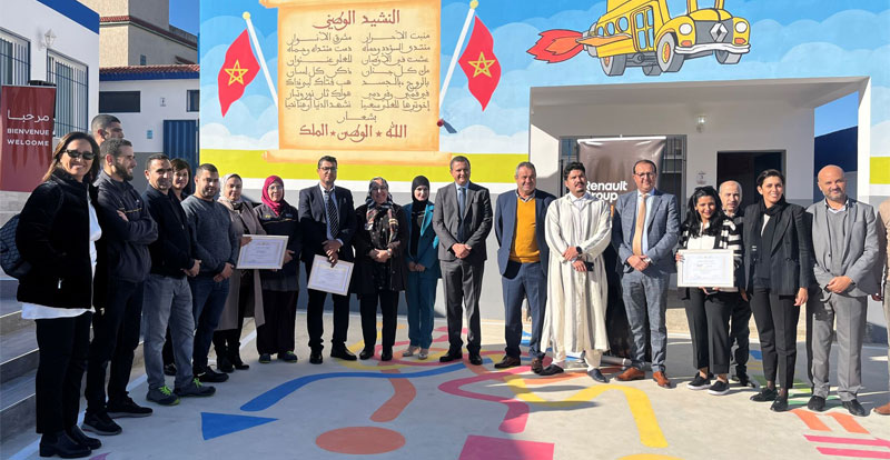 Actu. nationale - Nouvelle école primaire publique à Melloussa réhabilitée par la Fondation RENAULT Maroc 
