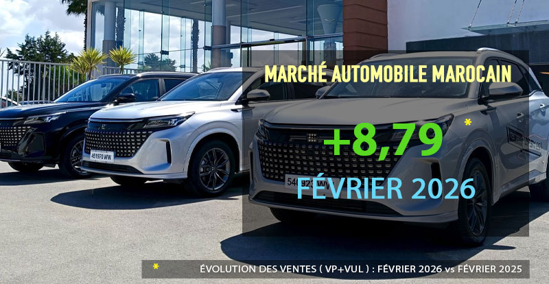 Marché - Nouvelle bonne performance du marché automobile marocain du neuf en février 2026