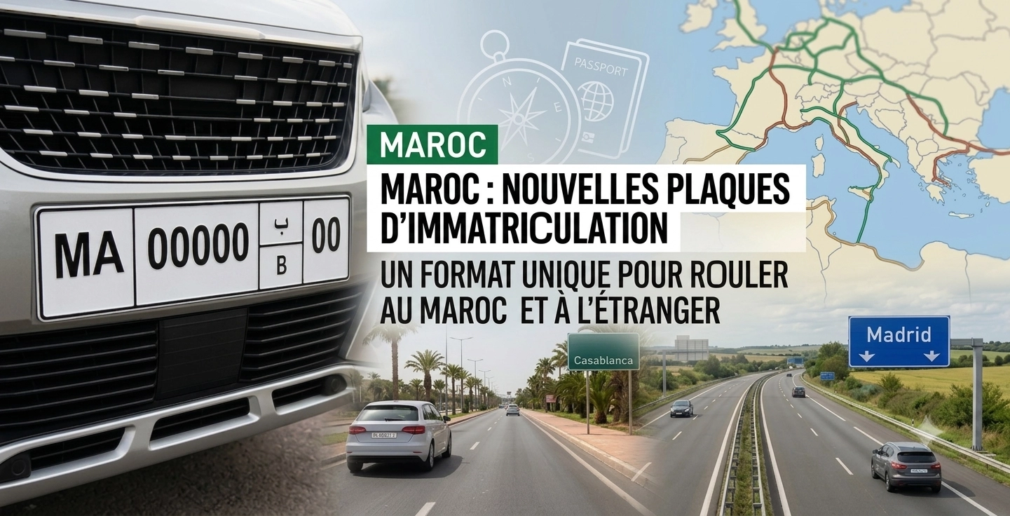 Actu. nationale - Nouvelles plaques d'immatriculation : un format unique pour rouler au Maroc et à l'étranger